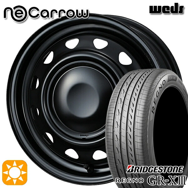 【取付対象】165/55R14 72V ブリヂストン レグノ GR-X3 Weds ネオキャロ セミマットブラック/セミマットブラックキャップ 14インチ 4.5J 4H100 +45 サマータイヤホイールセット