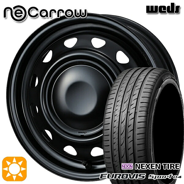 【取付対象】165/60R14 75H ロードストーン ユーロビズ Sport 04 Weds ネオキャロ セミマットブラック/セミマットブラックキャップ 14インチ 4.5J 4H100 +45 サマータイヤホイールセット ｜トレッド新横浜師岡店
