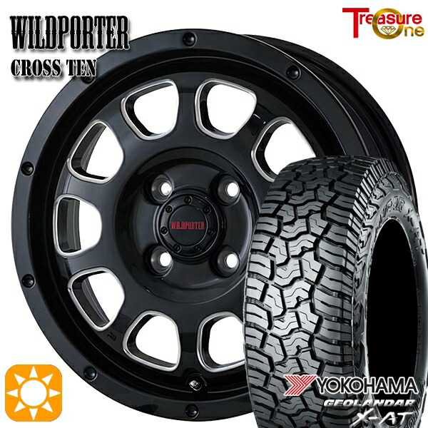 【取付対象】アゲトラ 145R14C 85/83Q ヨコハマ ジオランダーX-AT G016 トレジャーワン ワイルドポーター クロステン BK/SM 14インチ 4.5J 4H100 サマータイヤホイールセット ｜トレッド新横浜師岡店