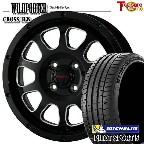 【取付対象】マツダ2 ノート 205/45R17 88Y XL ミシュラン パイロットスポーツ5 トレジャーワン ワイルドポーター クロステン BK/SM 17インチ 6.5J 4H100 サマータイヤホイールセット ｜トレッド新横浜師岡店