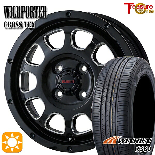 【取付対象】165/65R14 79T ウィンラン R380 トレジャーワン ワイルドポーター クロステン BK/SM 14インチ 4.5J 4H100 サマータイヤホイールセット