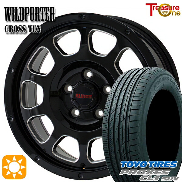 【取付対象】225/65R17 102H トーヨー プロクセス CL1 SUV トレジャーワン ワイルドポーター クロステン BK/SM 17インチ 7.5J 5H114.3 サマータイヤホイールセット