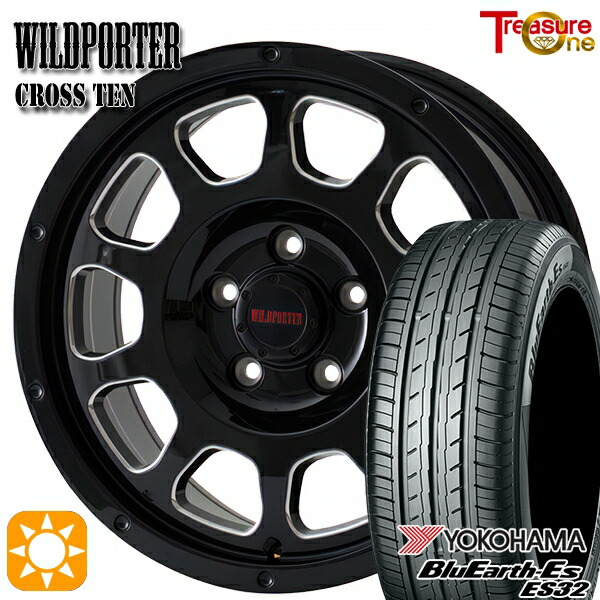 【取付対象】エルグランド クロスロード 215/65R16 98H ヨコハマ ブルーアース ES32 トレジャーワン ワイルドポーター クロステン BK/SM 16インチ 7.0J 5H114.3 サマータイヤホイールセット ｜トレッド新横浜師岡店