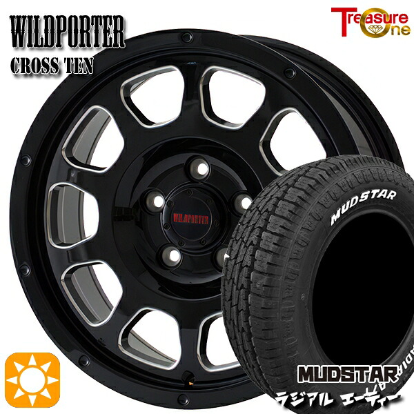 【取付対象】エルグランド クロスロード 215/65R16 109/107L マッドスター ラジアル A/T ホワイトレター トレジャーワン ワイルドポーター クロステン BK/SM 16インチ 7.0J 5H114.3 サマータイヤホイールセット