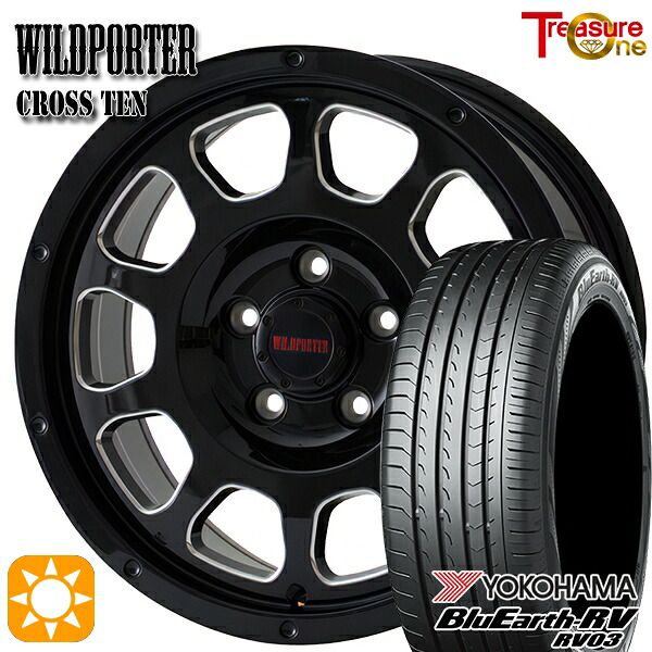 【取付対象】ヤリスクロス 205/65R16 95H ヨコハマ ブルーアース RV03 トレジャーワン ワイルドポーター クロステン BK/SM 16インチ 7.0J 5H114.3 サマータイヤホイールセット |トレッド新横浜師岡店