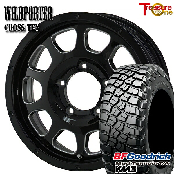【取付対象】[5本セット]ジムニー LT225/75R16 115/112Q RBL BFグッドリッチ マッドテレーン T/A KM3 トレジャーワン ワイルドポーター クロステン BK/SM 16インチ 5.5J 5H139.7 サマータイヤホイールセット ｜トレッド新横浜師岡店