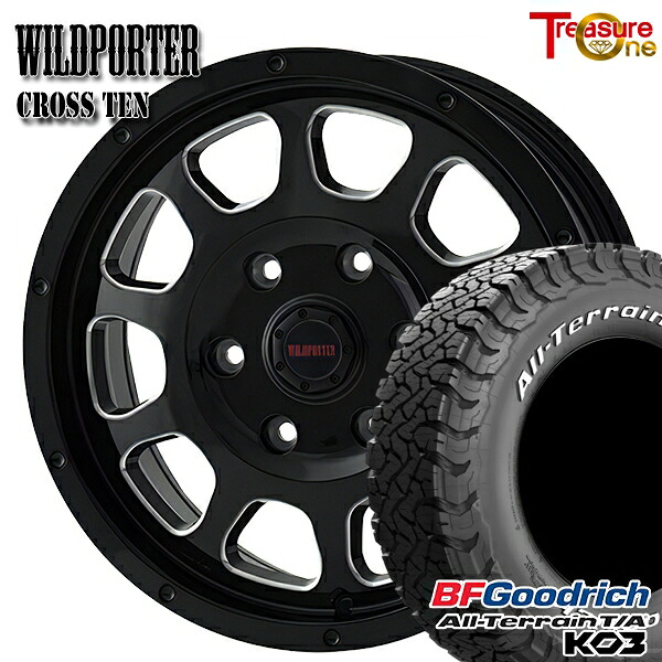 【取付対象】215/70R16 100/97S RWL BFグッドリッチ オールテレーン T/A KO3 トレジャーワン ワイルドポーター クロステン BK/SM 16インチ 6.5J 6H139.7 サマータイヤホイールセット ｜トレッド新横浜師岡店