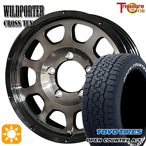 【取付対象】ジムニー 215/70R16 100T トーヨー オープンカントリーA/T3 ホワイトレター トレジャーワン ワイルドポーター クロス10 BP/BC 16インチ 5.5J 5H139.7 サマータイヤホイールセット ｜トレッド新横浜師岡店