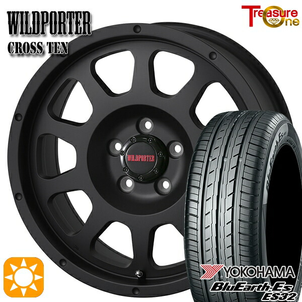 【取付対象】205/50R17 89V ヨコハマ ブルーアース ES32 トレジャーワン ワイルドポーター クロステン マットブラック 17インチ 7.5J 5H114.3 サマータイヤホイールセット