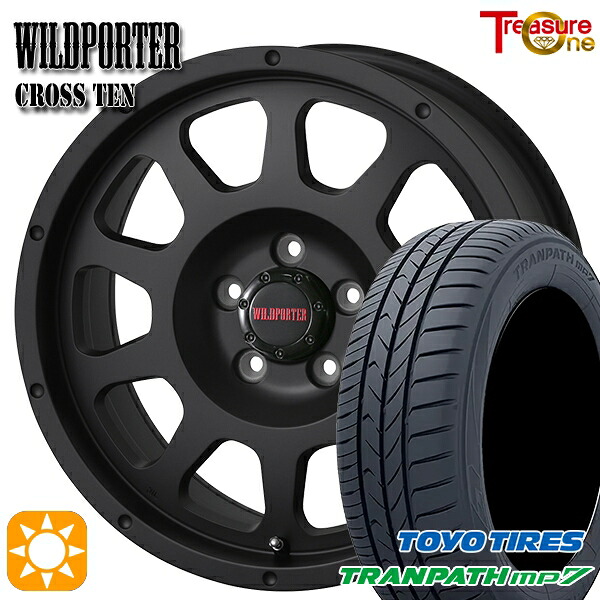 【取付対象】195/60R16 89H トーヨー トランパス mp7 トレジャーワン ワイルドポーター クロステン マットブラック 16インチ 7.0J 5H114.3 サマータイヤホイールセット