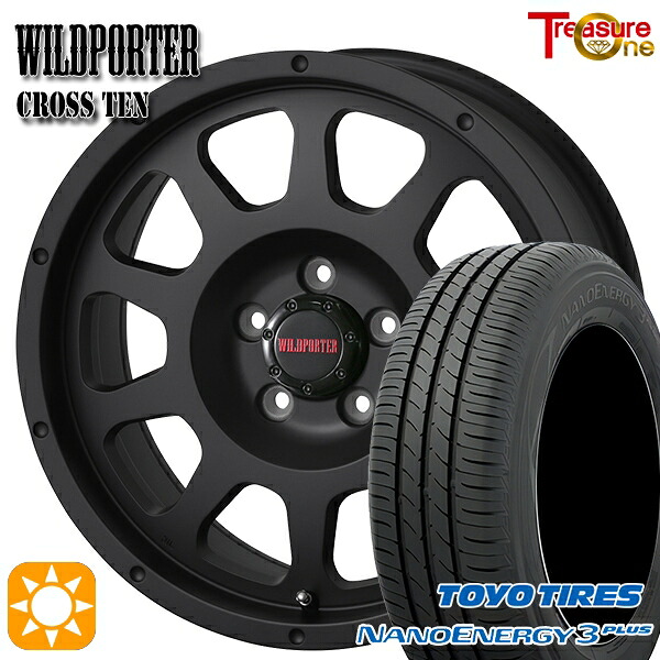 【取付対象】205/60R16 92H トーヨー ナノエナジー3プラス トレジャーワン ワイルドポーター クロステン マットブラック 16インチ 7.0J 5H114.3 サマータイヤホイールセット