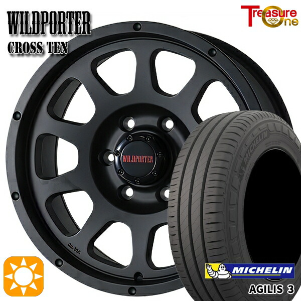 【取付対象】200系ハイエース 215/65R16C 109/107T ミシュラン アジリス3 トレジャーワン ワイルドポーター クロステン マットブラック 16インチ 6.5J 6H139.7 サマータイヤホイールセット