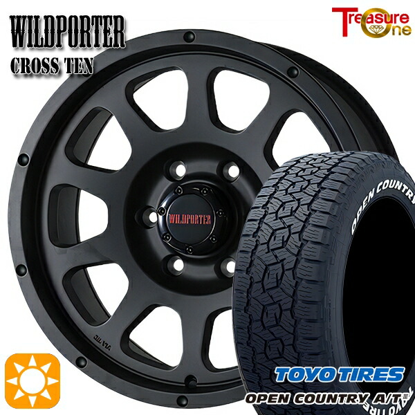 【取付対象】200系ハイエース 215/65R16 109/107R トーヨー オープンカントリーA/T3 ホワイトレター トレジャーワン ワイルドポーター クロス10 マットブラック 16インチ 6.5J 6H139.7 サマータイヤホイールセット ｜トレッド新横浜師岡店