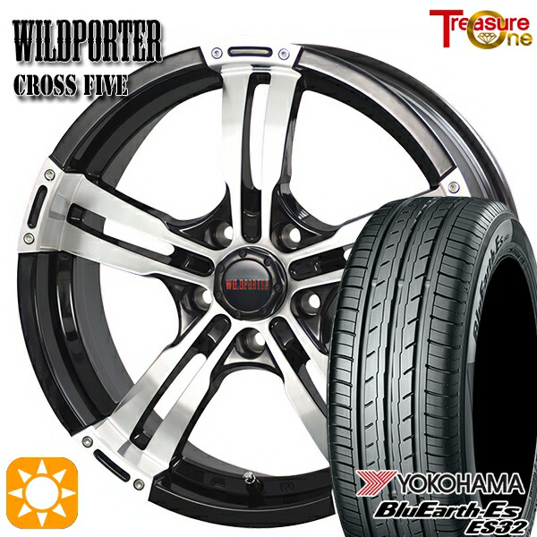 【取付対象】エクストレイル フォレスター 225/60R17 99H ヨコハマ ブルーアース ES32 トレジャーワン ワイルドポーター クロスファイブ BP 17インチ 7.5J 5H114.3 サマータイヤホイールセット 67,705円