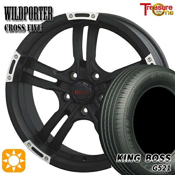 【取付対象】215/60R16 95V キングボス G521 トレジャーワン ワイルドポーター クロスファイブ MBP 16インチ 7.0J 5H114.3 サマータイヤホイールセット