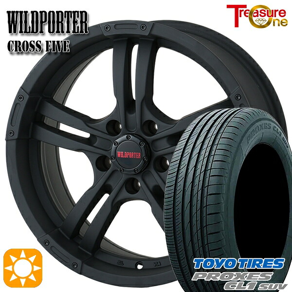 【取付対象】エスティマ ヤリスクロス 215/60R16 95V トーヨー プロクセス CL1 SUV トレジャーワン ワイルドポーター クロスファイブ マットブラック 16インチ 7.0J 5H114.3 サマータイヤホイールセット |トレッド新横浜師岡店