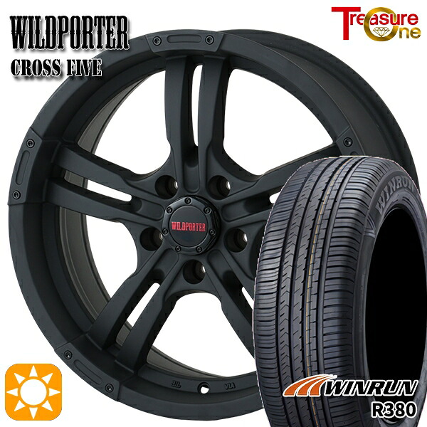 【取付対象】エルグランド クロスロード 215/65R16 98H ウィンラン R380 トレジャーワン ワイルドポーター クロスファイブ マットブラック 16インチ 7.0J 5H114.3 サマータイヤホイールセット |トレッド新横浜師岡店