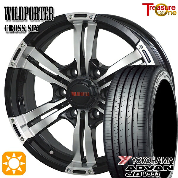 【取付対象】200系ハイエース 215/60R17 96H ヨコハマ アドバンデシベル V553 トレジャーワン ワイルドポーター クロスシックス ブラックポリッシュ 17インチ 6.5J 6H139.7 サマータイヤホイールセット ｜トレッド新横浜師岡店