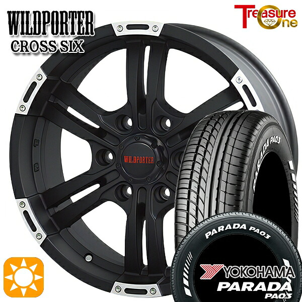 【取付対象】NV350キャラバン 215/65R16C 109/107S ヨコハマ パラダ PA03 ホワイトレター トレジャーワン ワイルドポーター クロスシックス MBP 16インチ 6.5J 6H139.7 +48 サマータイヤホイールセット |トレッド新横浜師岡店