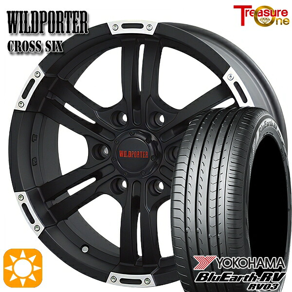 【取付対象】NV350キャラバン 215/60R17 96H ヨコハマ ブルーアース RV03 トレジャーワン ワイルドポーター クロスシックス MBP 17インチ 6.5J 6H139.7 +48 サマータイヤホイールセット