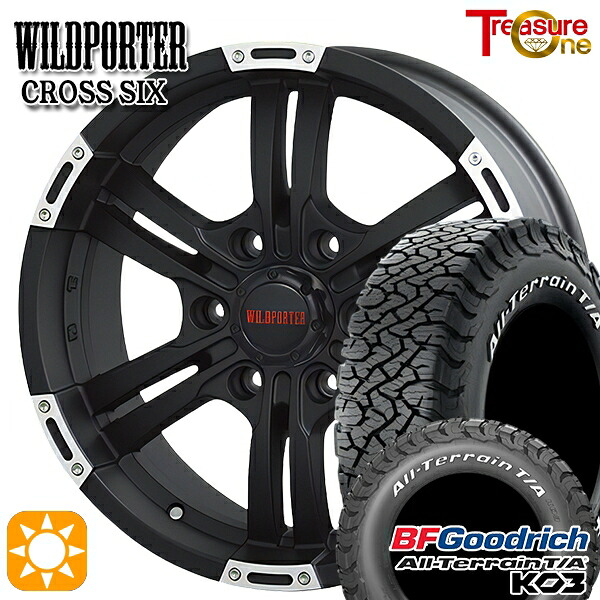 【取付対象】265/65R17 116/113S RWL BFグッドリッチ オールテレーン T/A KO3 トレジャーワン ワイルドポーター クロスシックス マットブラックポリッシュ 17インチ 8.0J 6H139.7 サマータイヤホイールセット ｜トレッド新横浜師岡店