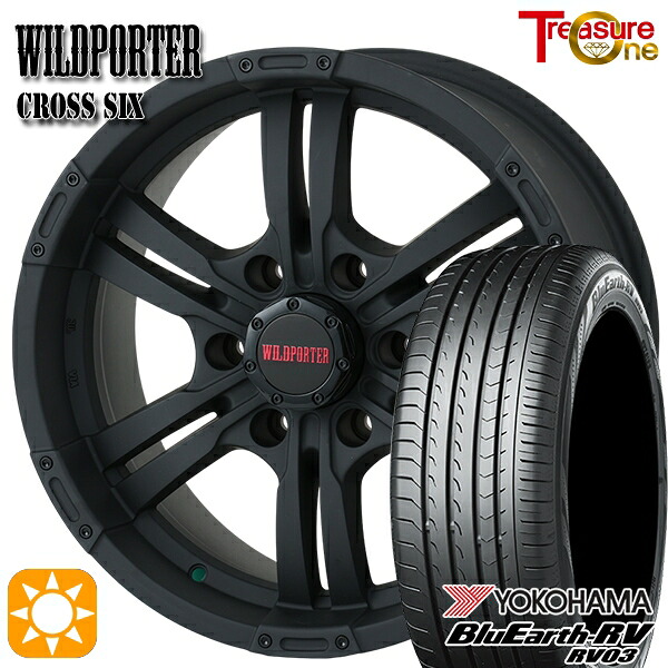 【取付対象】NV350キャラバン 215/60R17 96H ヨコハマ ブルーアース RV03 トレジャーワン ワイルドポーター クロスシックス マットブラック 17インチ 6.5J 6H139.7 +48 サマータイヤホイールセット |トレッド新横浜師岡店