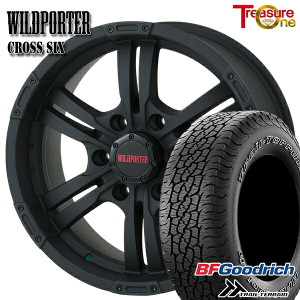 【取付対象】プラド ハイラックス 265/65R17 112T ORWL BFグッドリッチ トレールテレーン トレジャーワン ワイルドポーター クロスシックス マットブラック 17インチ 8.0J 6H139.7 +20 サマータイヤホイールセット