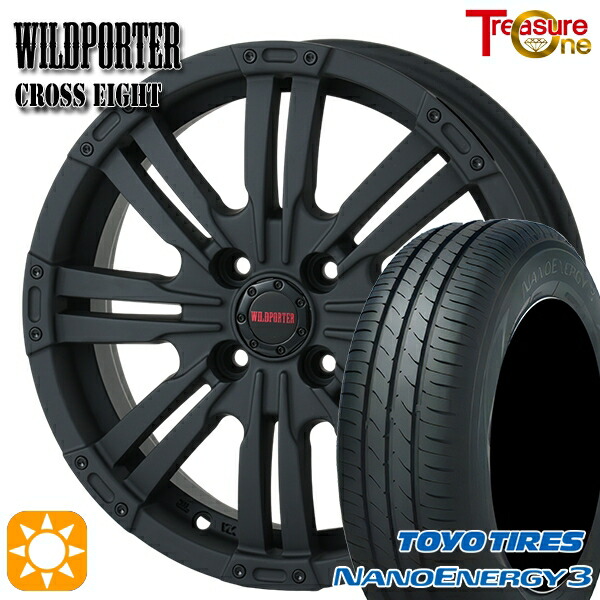 【取付対象】エブリィワゴン 165/60R14 75H トーヨー ナノエナジー3 トレジャーワン ワイルドポーター クロスエイト マットブラック 14インチ 4.5J 4H100 +45 サマータイヤホイールセット |トレッド新横浜師岡店