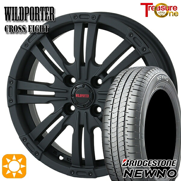 【取付対象】155/65R14 75H ブリヂストン ニューノ トレジャーワン ワイルドポーター クロスエイト マットブラック 14インチ 4.5J 4H100 +45 サマータイヤホイールセット |トレッド新横浜師岡店
