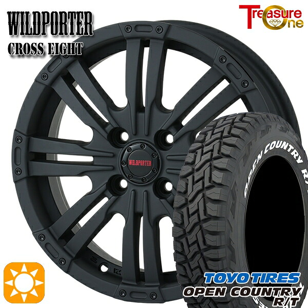 【取付対象】155/65R14 75Q トーヨー オープンカントリー R/T ホワイトレター トレジャーワン ワイルドポーター クロスエイト マットブラック 14インチ 4.5J 4H100 +45 サマータイヤホイールセット
