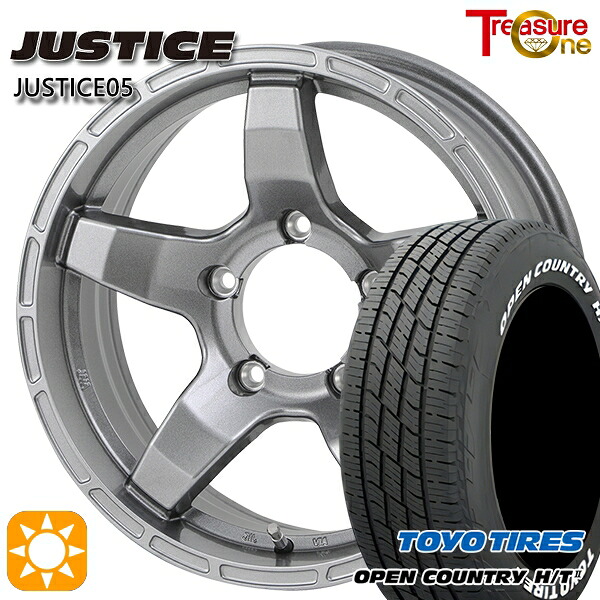 【取付対象】ジムニーシエラ ノマド 215/70R16 100H トーヨー オープンカントリー H/T2 WL トレジャーワン ジャスティス05 ダークグレー 16インチ 6.5J 5H114.3 サマータイヤホイールセット