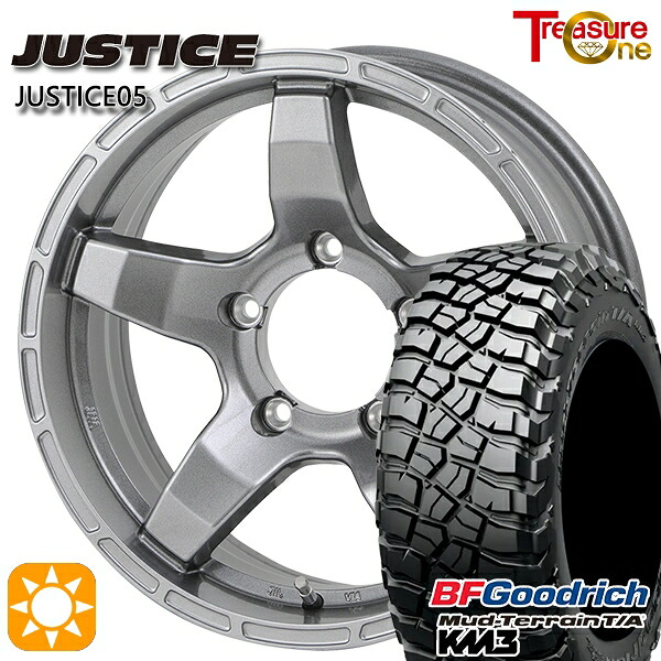 【取付対象】[5本セット]ジムニーシエラ ノマド 225/75R16 115/112Q RBL BFグッドリッチ マッドテレーン T/A KM3 トレジャーワン ジャスティス05 ダークグレー 16インチ 6.0J 5H139.7 -5 サマータイヤホイールセット ｜トレッド新横浜師岡店