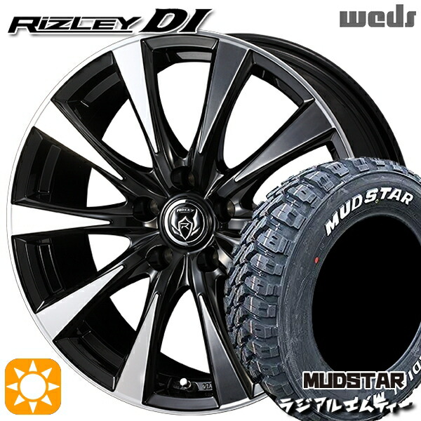 【取付対象】215/70R16 100T マッドスター ラジアル M/T ホワイトレター Weds ライツレーDI ブラックポリッシュ 16インチ 6.5J 5H114.3 サマータイヤホイールセット |トレッド新横浜師岡店