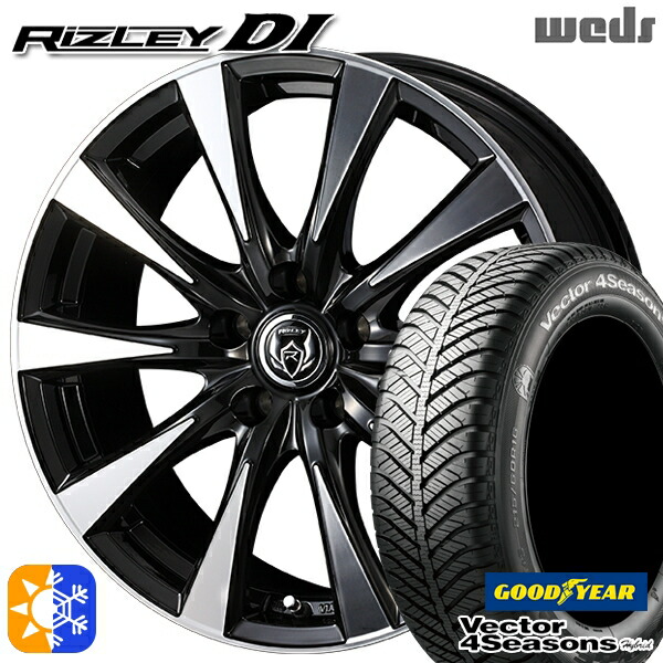 エクストレイル アテンザ 225/55R17 101H XL グッドイヤー ベクター フォーシーズンズ Weds ウェッズ ライツレーDI 17インチ 7.0J 5H114.3 ブラックポリッシュ オールシーズンタイヤホイールセット