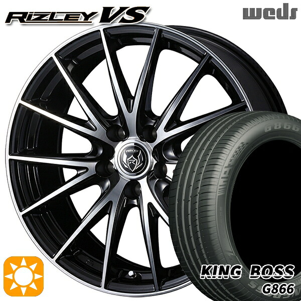 【取付対象】225/50R18 99W XL キングボス G866 Weds ライツレーVS ブラックメタリックポリッシュ 18インチ 8.0J 5H114.3 サマータイヤホイールセット |トレッド新横浜師岡店