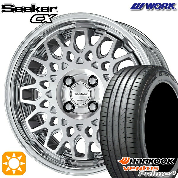 【取付対象】195/65R16 92V ハンコック veNtus PRime4 K135 WORK シーカー CX カットクリア 16インチ 6.0J 4H100 サマータイヤホイールセット