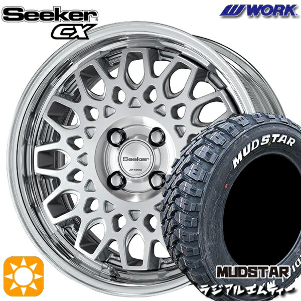 【取付対象】215/70R16 100T マッドスター ラジアル M/T ホワイトレター WORK シーカー CX カットクリア 16インチ 6.0J 4H100 サマータイヤホイールセット
