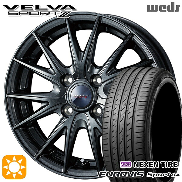 【取付対象】165/60R14 75H ロードストーン ユーロビズ Sport 04 Weds ヴェルバスポルト2 ディープメタルII 14インチ 4.5J 4H100 サマータイヤホイールセット