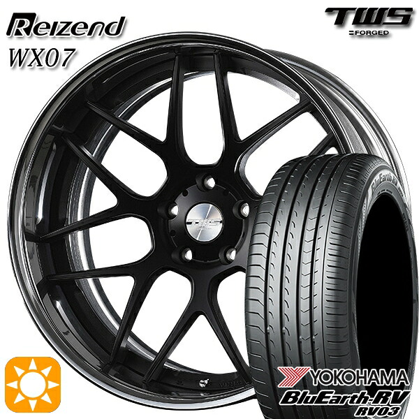 【取付対象】BMW X1 F48 225/45R19 96W XL ヨコハマ ブルーアース RV03 TWS Reizend WX07 フラットブラック 19インチ 8.0J 5H112 サマータイヤホイールセット ｜トレッド新横浜師岡店
