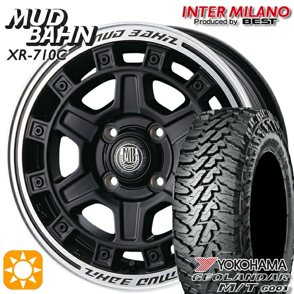 【取付対象】軽トラ 145/80R12 80/78N LT ヨコハマ ジオランダーM/T G003 インターミラノ マッドバーン XR-710C MBK/RP 12インチ 4.0J 4H100 +42 サマータイヤホイールセット |トレッド新横浜師岡店