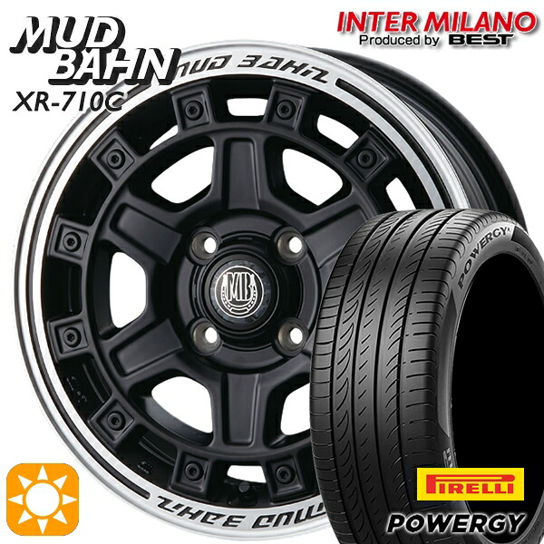 【取付対象】N-BOX ウェイク 165/55R15 75H ピレリ パワジー インターミラノ マッドバーン XR-710C MBK/RP 15インチ 5.0J 4H100 +45 サマータイヤホイールセット ｜トレッド新横浜師岡店 56,268円