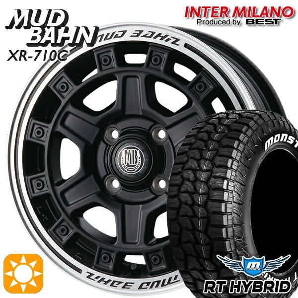 【取付対象】155/65R14 81S XL RWL モンスタ RTハイブリッド ホワイトレター インターミラノ マッドバーン XR-710C MBK/RP 14インチ 5.0J 4H100 +45 サマータイヤホイールセット ｜トレッド新横浜師岡店 57,052円