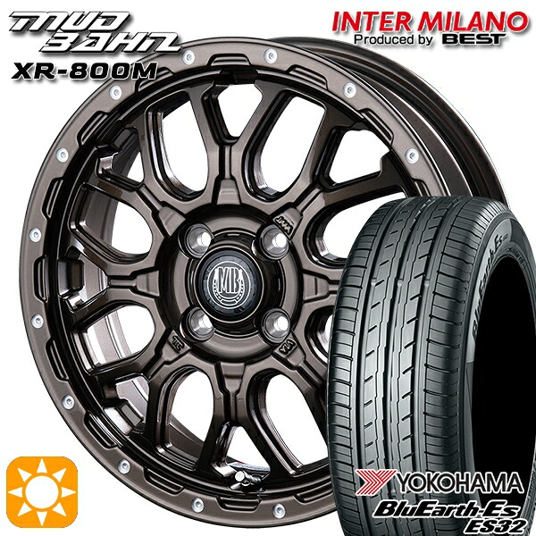 【取付対象】ウェイク 165/55R15 75V ヨコハマ ブルーアース ES32 インターミラノ マッドバーン XR-800M GBR/PP 15インチ 4.5J 4H100 サマータイヤホイールセット ｜トレッド新横浜師岡店