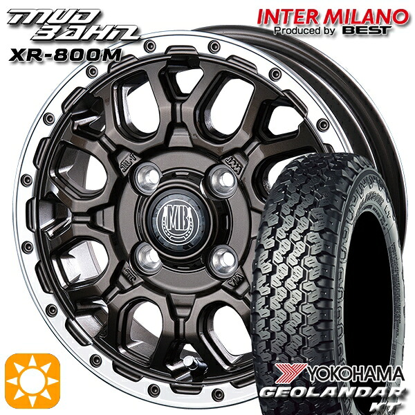 【取付対象】軽トラ 145/80R12 80/78N ヨコハマ ジオランダーKT Y828C インターミラノ マッドバーン XR-800M GBR/RP 12インチ 4.0J 4H100 サマータイヤホイールセット ｜トレッド新横浜師岡店