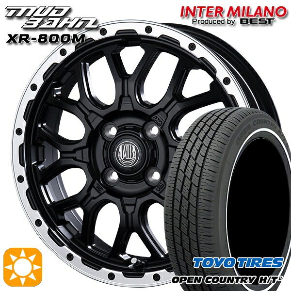 【取付対象】165/60R15 77H トーヨー オープンカントリー H/T2 WR インターミラノ マッドバーン XR-800M MBK/RP 15インチ 4.5J 4H100 サマータイヤホイールセット ｜トレッド新横浜師岡店