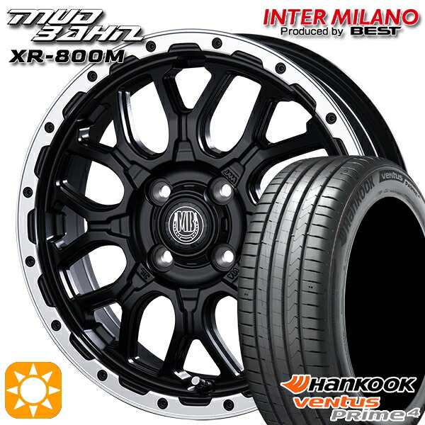 【取付対象】195/55R16 87V ハンコック veNtus PRime4 K135 インターミラノ マッドバーン XR-800M MBK/RP 16インチ 6.5J 4H100 サマータイヤホイールセット