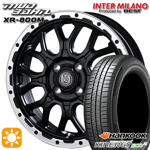 【取付対象】155/65R14 75T ハンコック KlnERGy ECO2 K435 インターミラノ マッドバーン XR-800M MBK/RP 14インチ 4.5J 4H100 サマータイヤホイールセット 47,220円
