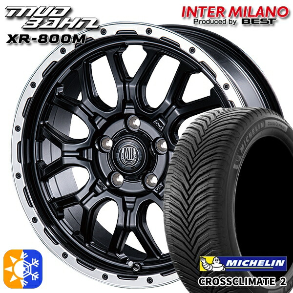 205/50R17 93W XL ミシュラン クロスクライメート2 インターミラノ マッドバーン XR-800M MBK/RP 17インチ 7.0J 5H114.3 オールシーズンタイヤホイールセット