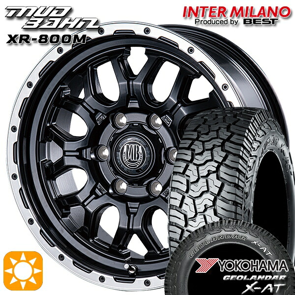 【取付対象】200系ハイエース 215/65R16 109/107Q ヨコハマ ジオランダー X-AT G016 OWL インターミラノ マッドバーン XR-800M MBK/RP 16インチ 6.5J 6H139.7 サマータイヤホイールセット