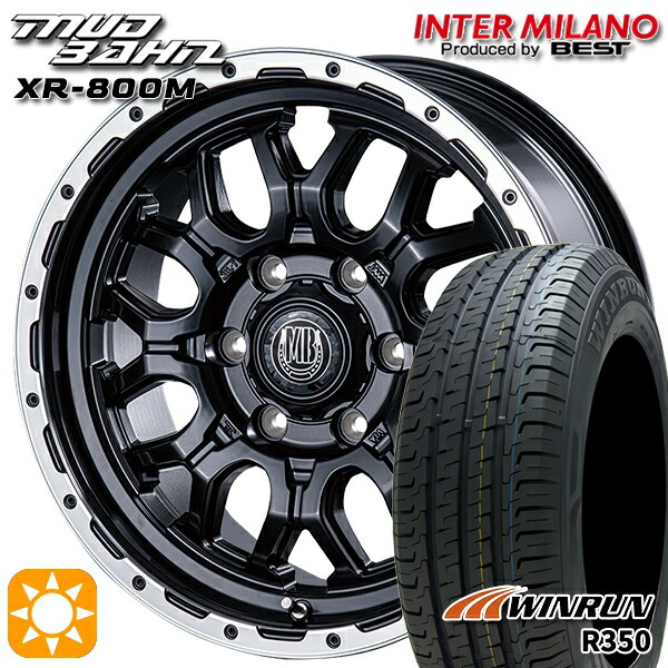 【取付対象】215/65R16 109/107T ウィンラン R350 インターミラノ マッドバーン XR-800M MBK/RP 16インチ 6.5J 6H139.7 サマータイヤホイールセット